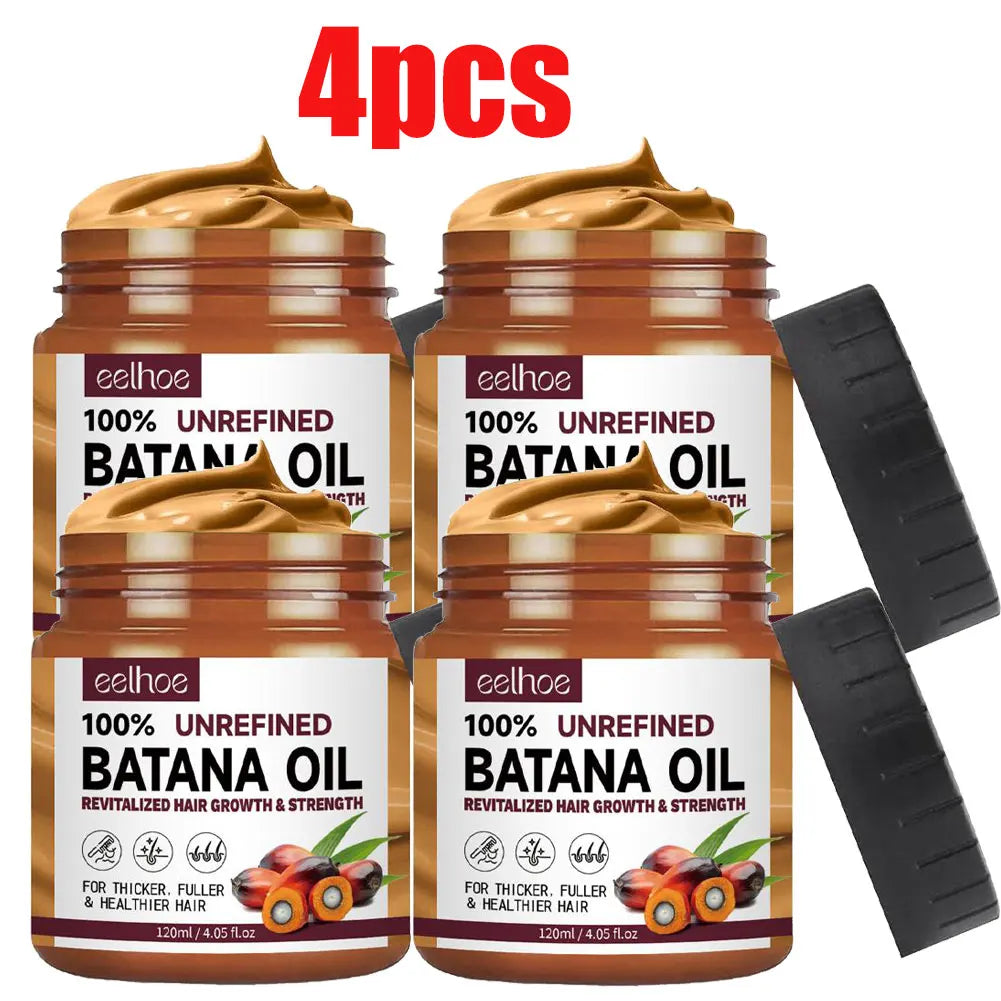 4pcs of 100% Pure Organic Hair Mask Batana Oil Hair Growth Oil Natural Treatment Nourish Reduce Hair Loss Anti-Breakage Hair Products